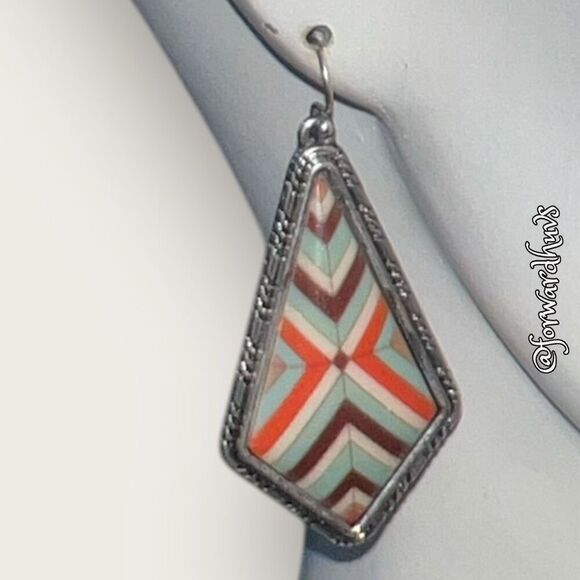 Bundle Sale 3 for $15 | Diamond Shaped Geometric Pattern Earrings - Picture 3 of 8